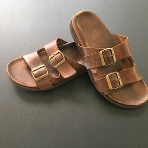 Handmade Italian leather double buckle Sandals - I Lupi Di Toscana